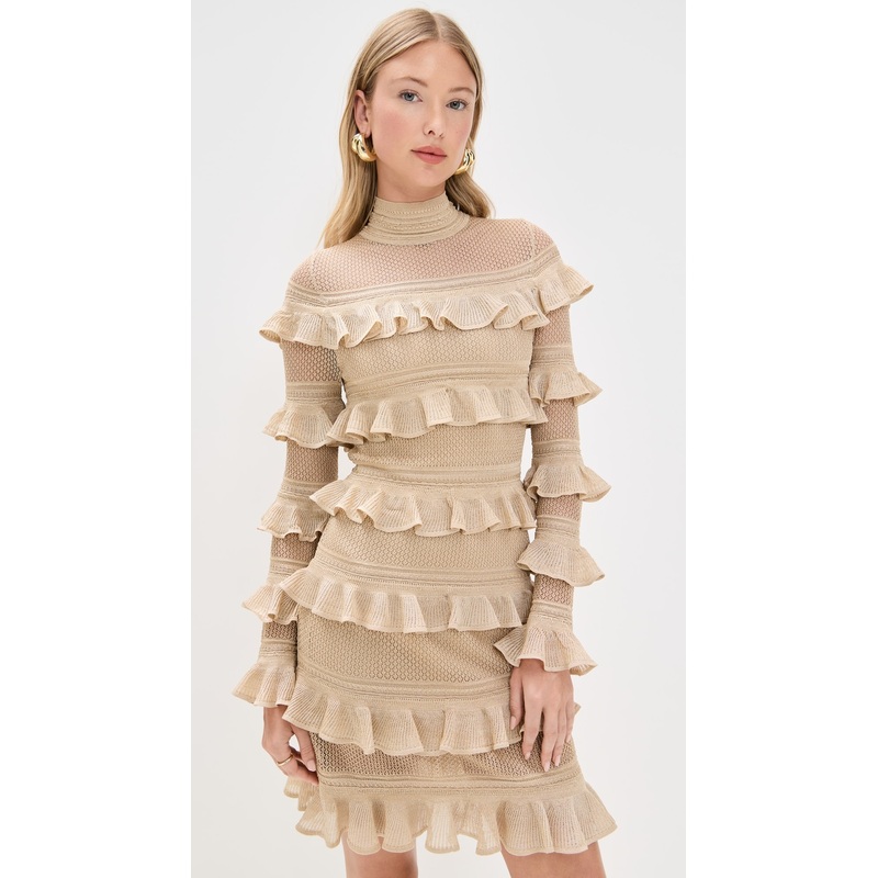 Zimmermann Illuminate Metallic Frill Mini Dress