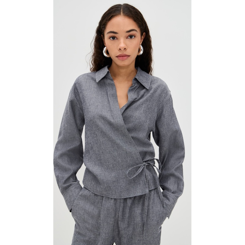 Vince Collared Wrap Top