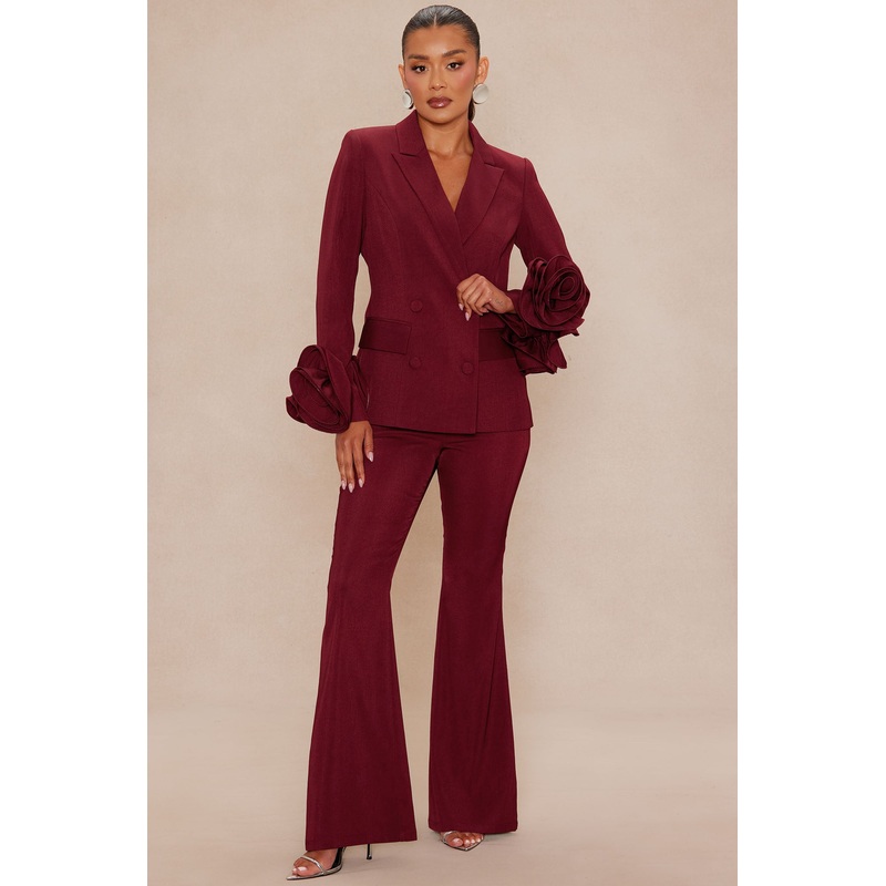 Amora Blazer Suit Set – Burgundy