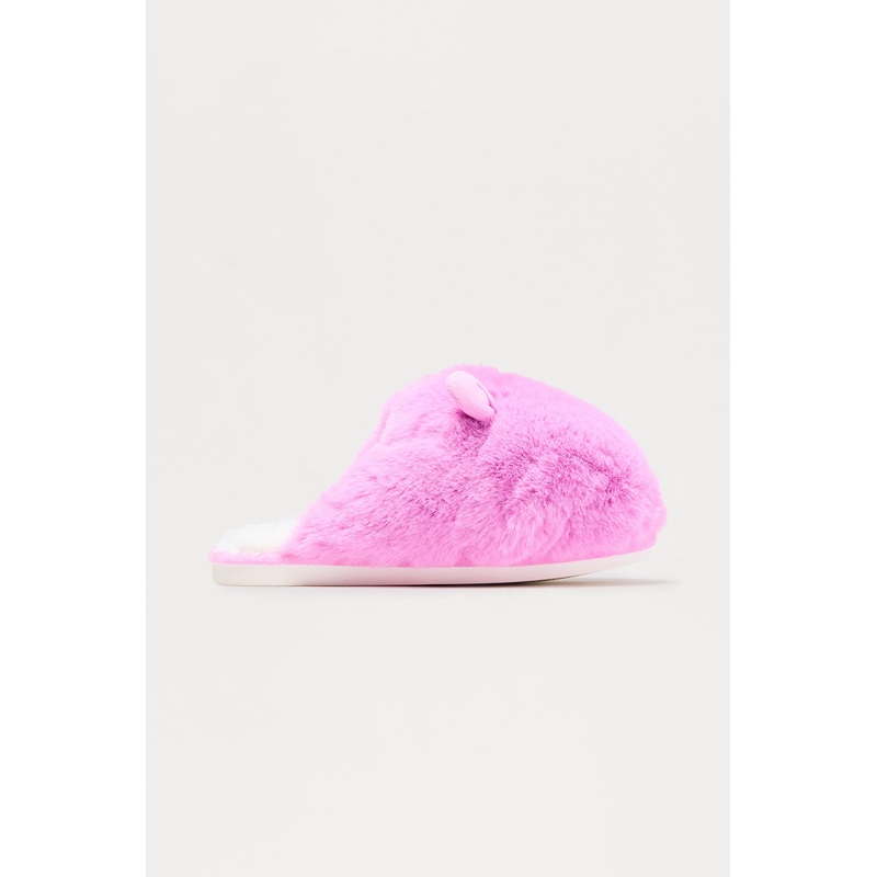 Fifi Faux Fur Slippers – Fuchsia