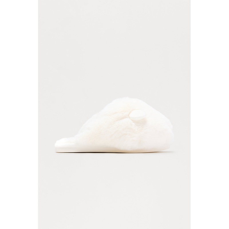 Fifi Faux Fur Slippers – White