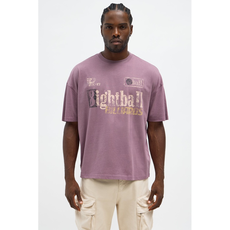 8ightball Billiards Oversized Short Sleeve Tee – Purple