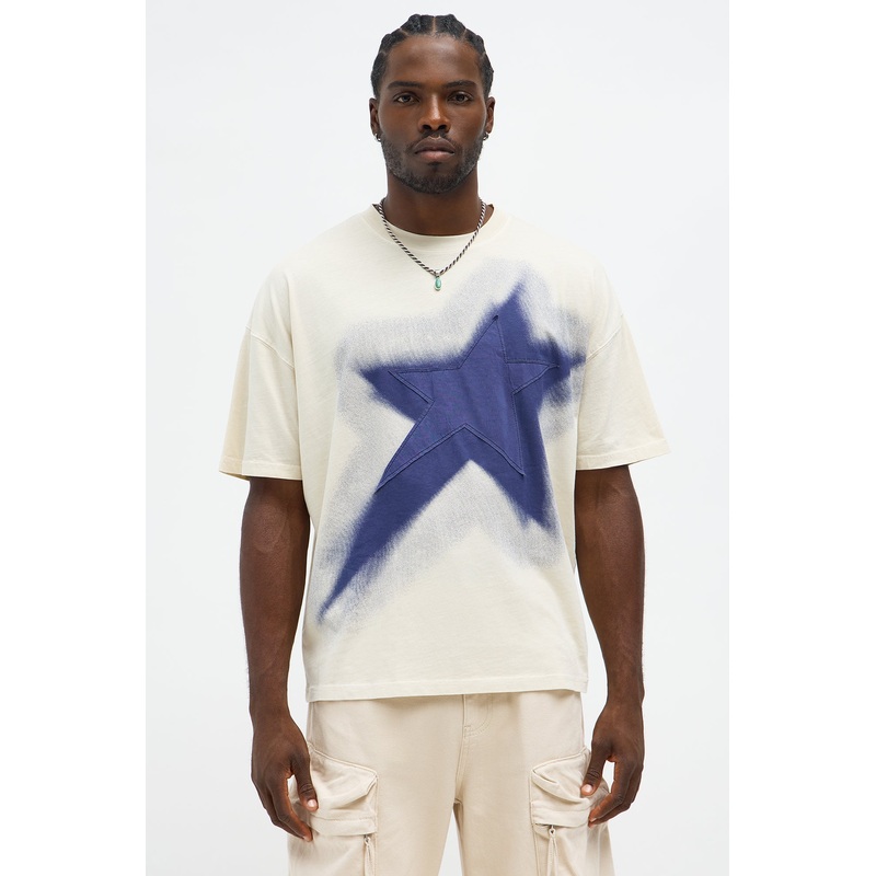 All The Stars Oversized Short Sleeve Tee – Cream