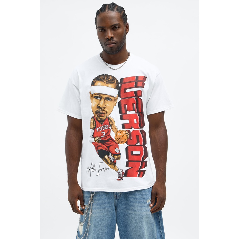 Allen Iverson The Answer Oversized Short Sleeve Tee – White
