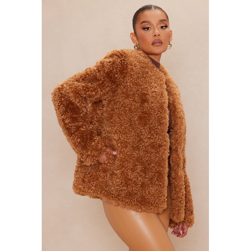 Arden Sherpa Fur Jacket – Camel
