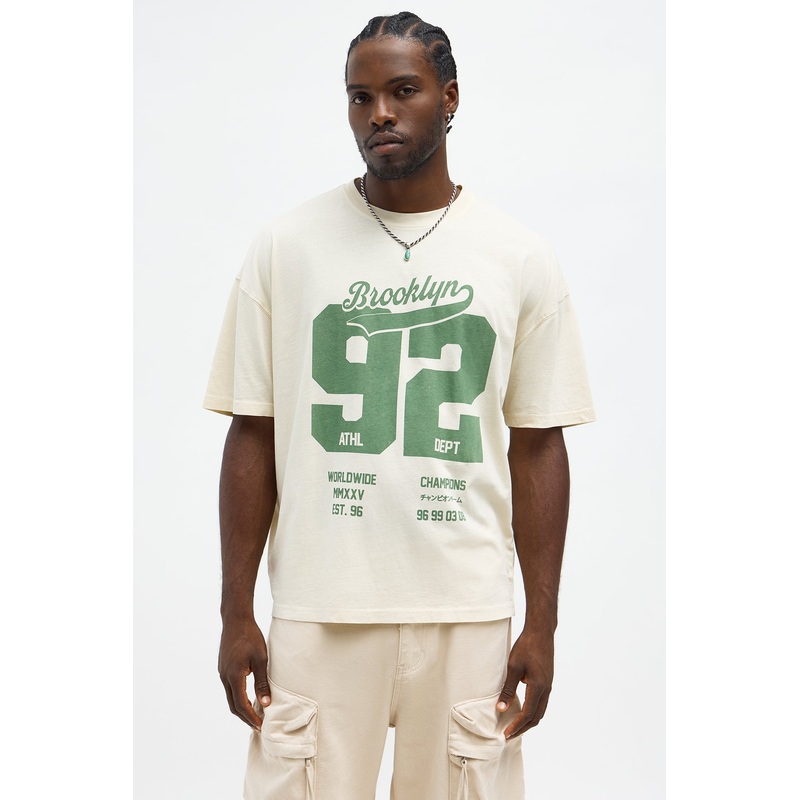 Brooklyn Worldwide 92 Oversized Short Sleeve Tee – Cream