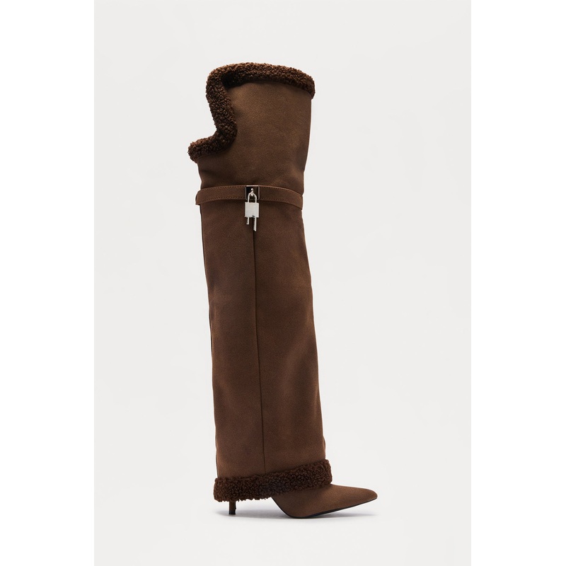 Chilled Out Thigh High Boots – Chocolate