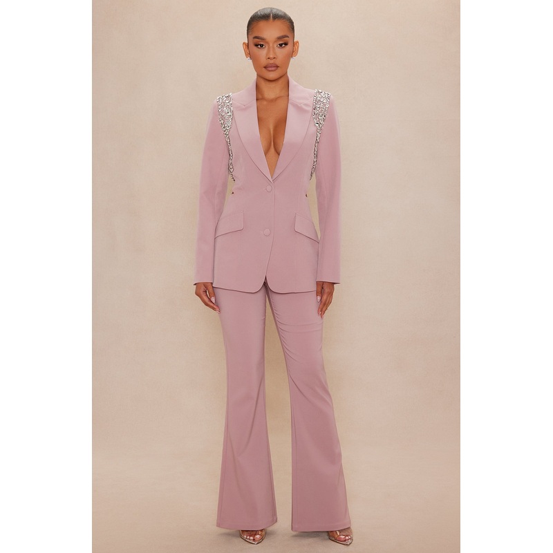 Claire Embellished Suit Set – Mauve