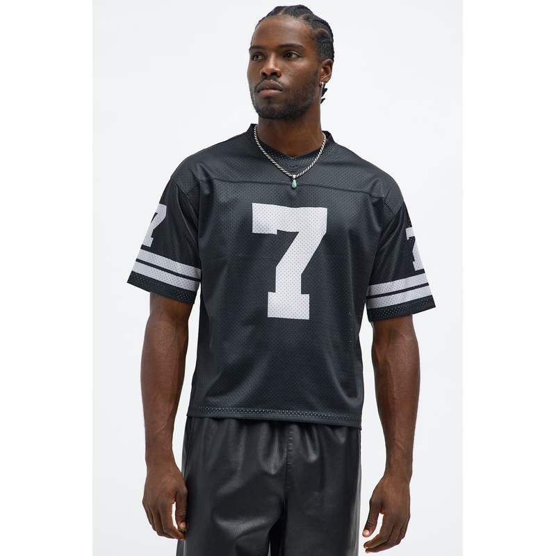 Cropped Draft Pick Jersey – Black