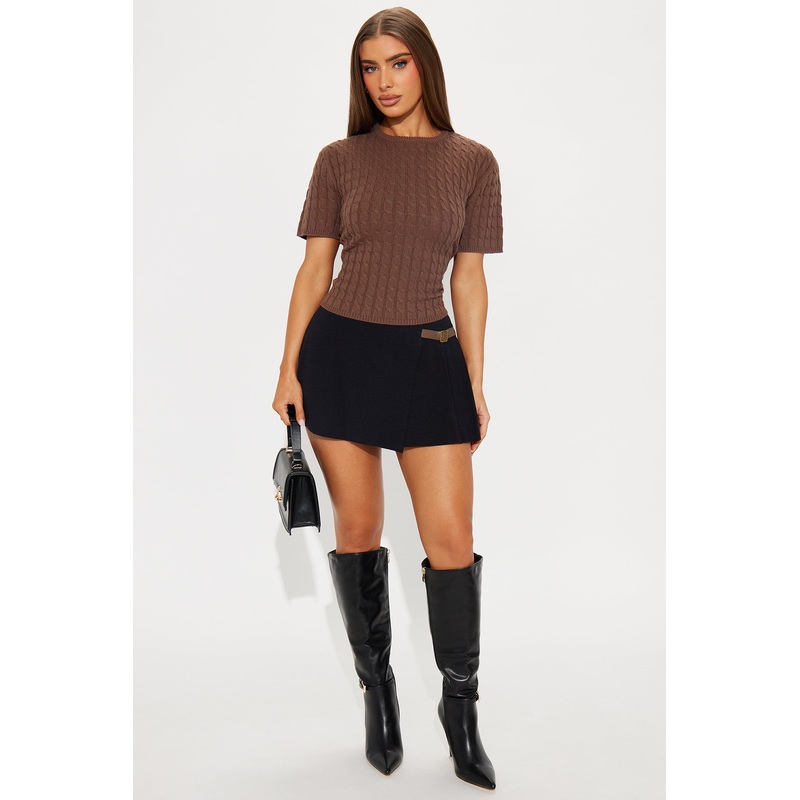 Fiona Micro Mini Wrap Skort – Black