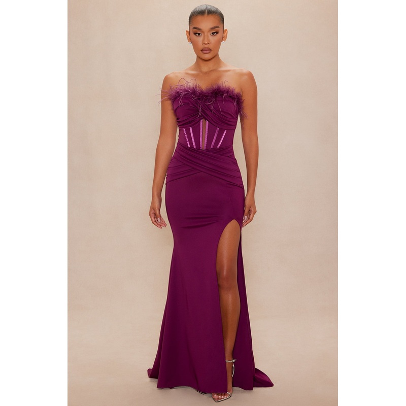 Margot Corset Maxi Gown – Plum