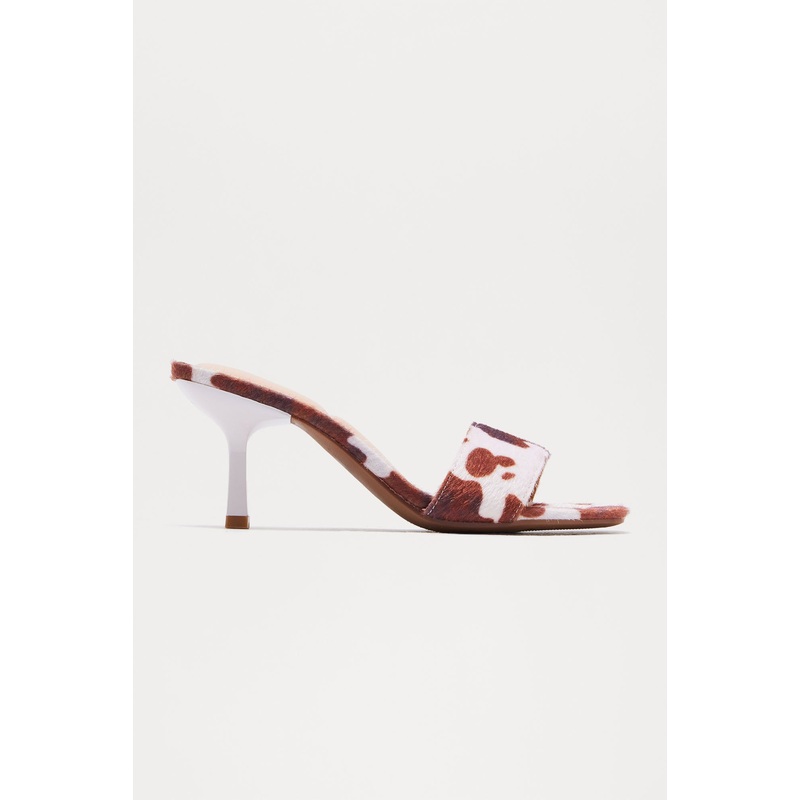 Mersa Faux Pony Hair Mules – Brown/combo