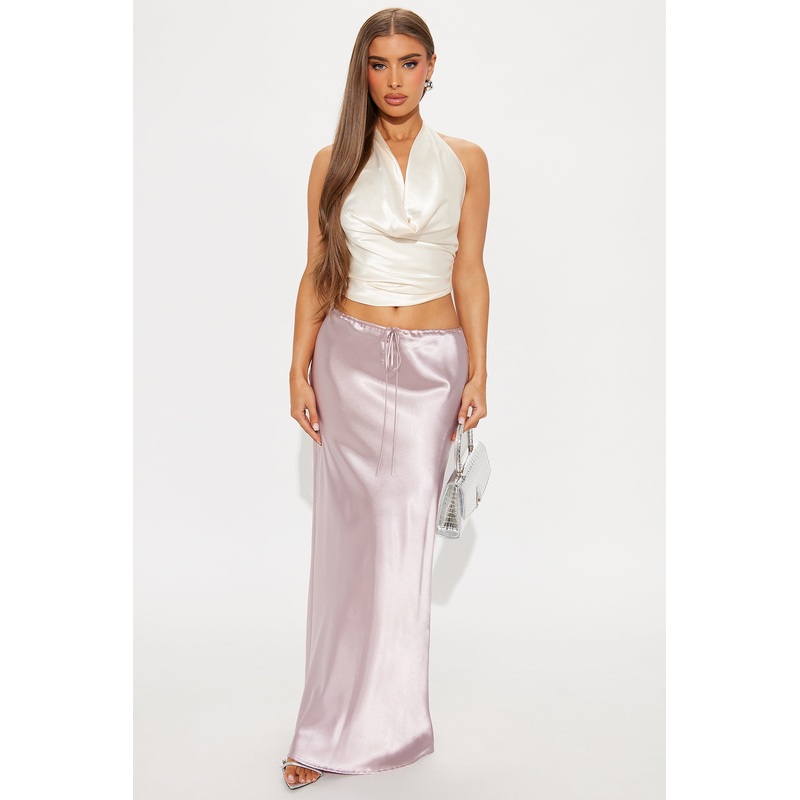 Sierra Tie Waist Satin Maxi Skirt – Mauve