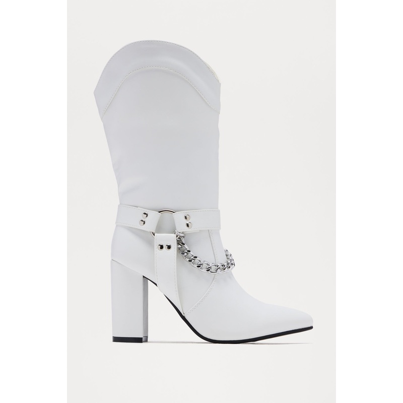 Thor Chain Hardware Boots – White