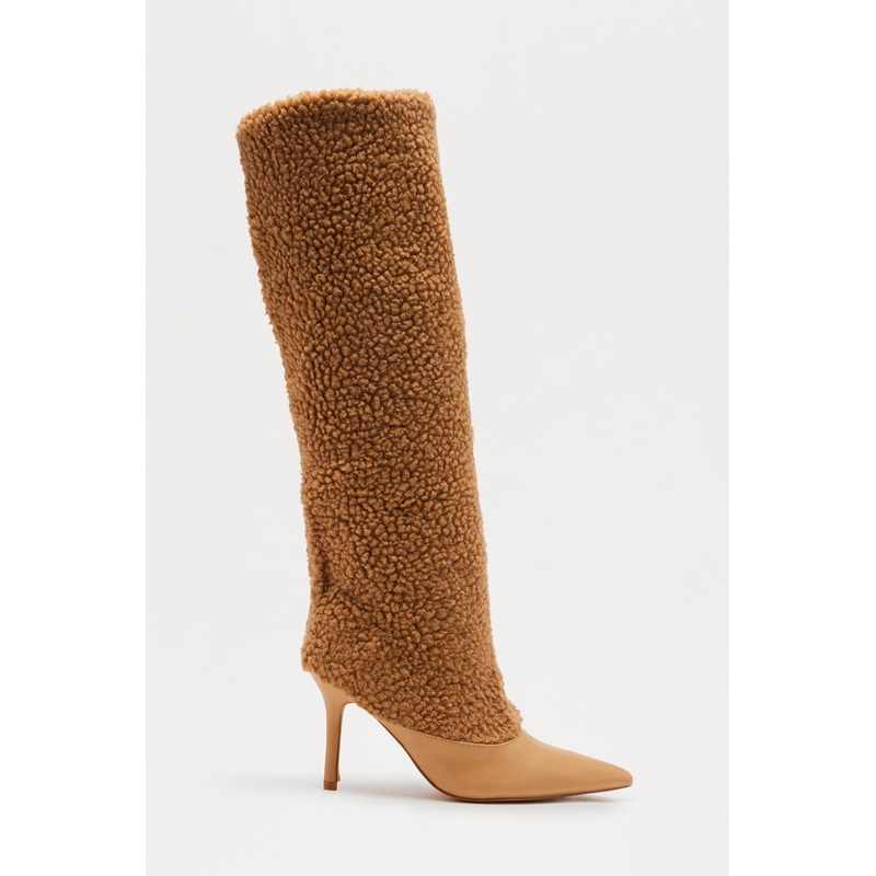 Winnipeg Sherpa Knee High Boots – Tan