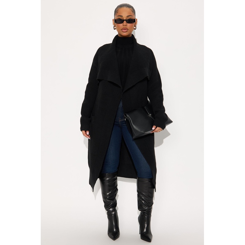 Aspen Sweater Coat – Black
