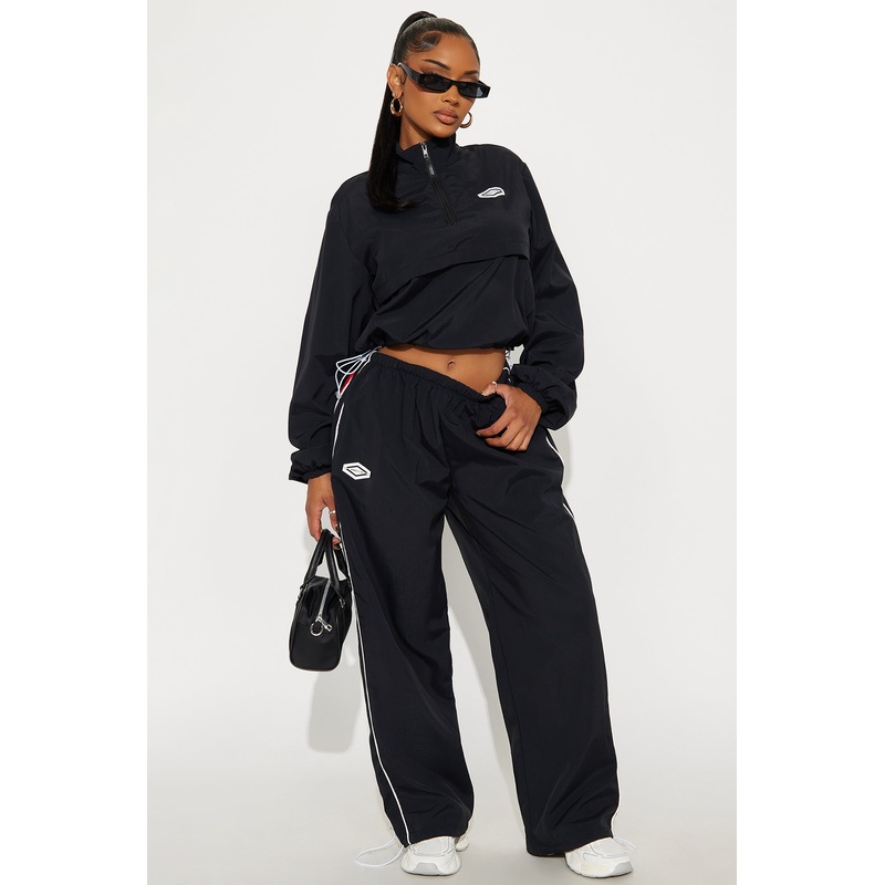 Bella Windbreaker Pant Set – Black