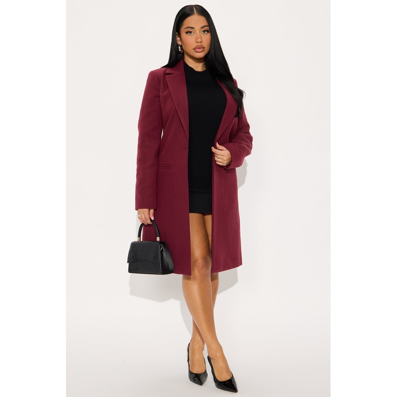 City Chic Coat – Burgundy