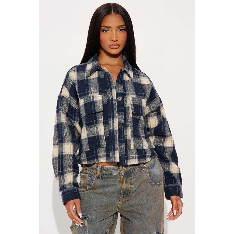 Don’t Wait Flannel Plaid Shirt – Navy/combo