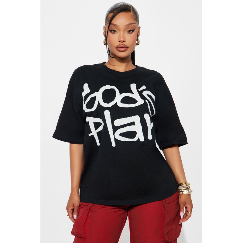 God’s Plan Oversize Tee – Black/White