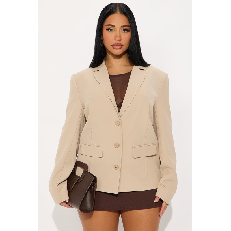 Piper Oversized Blazer – Taupe