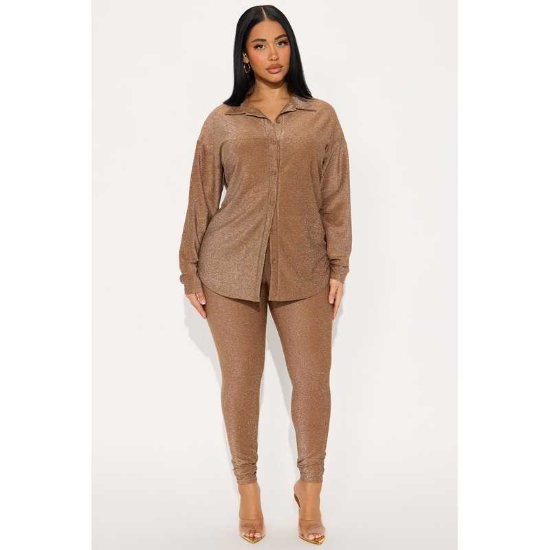 Shine Mode Metallic Legging Set – Gold