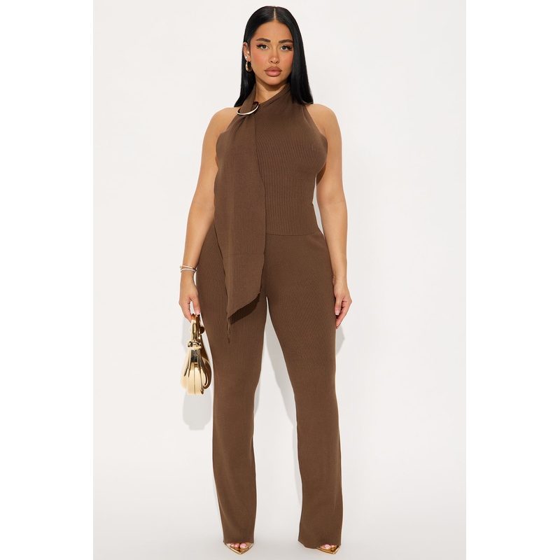 Sophisticated Muse Ribbed Pant Set – Mocha