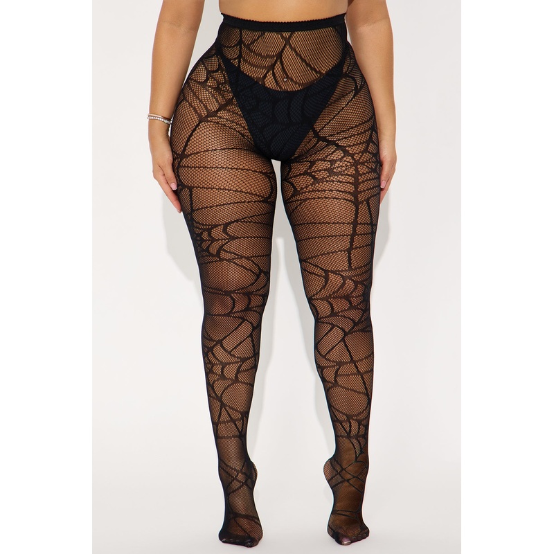 Spin My Web Mesh Tights – Black