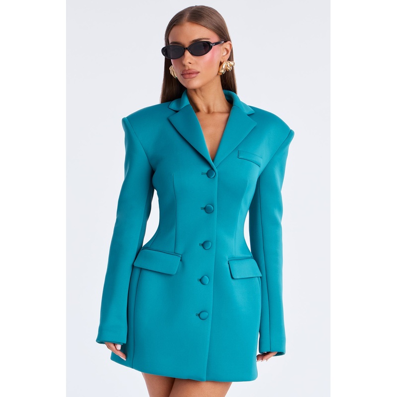 Arbitration Babe Blazer Mini Dress – Teal