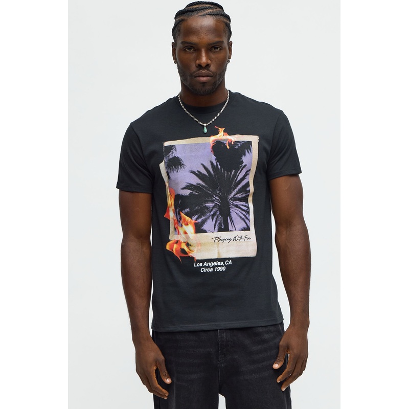 LA Burnt Polaroid Short Sleeve Tee – Black