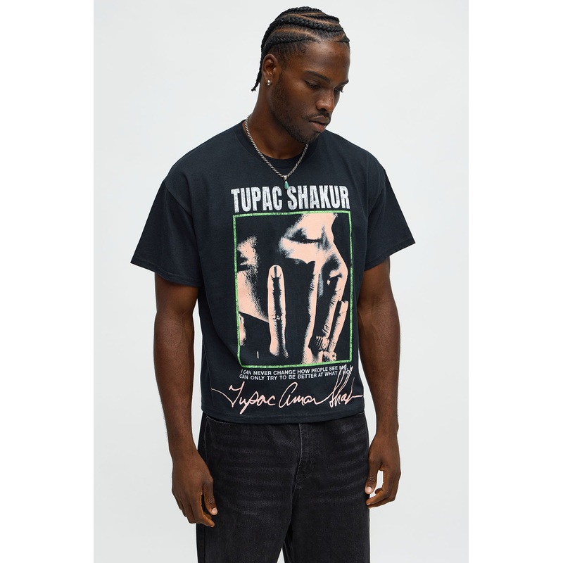 Tupac Shakur Oversized Short Sleeve Tee – Black