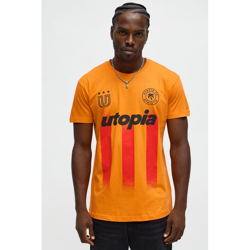 Utopia FC Away Short Sleeve Tee – Orange