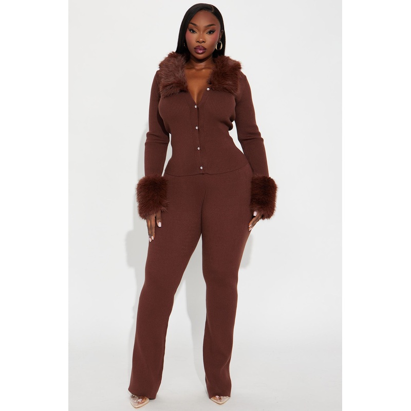 Vivian Sweater Pant Set – Brown