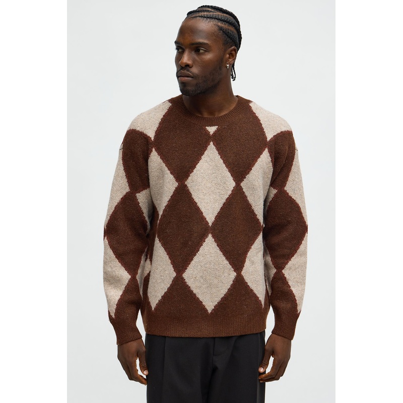 Birch Wood Crewneck Sweater – Brown/combo