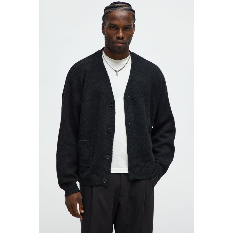 Cropped Harbor Ash Cardigan – Black