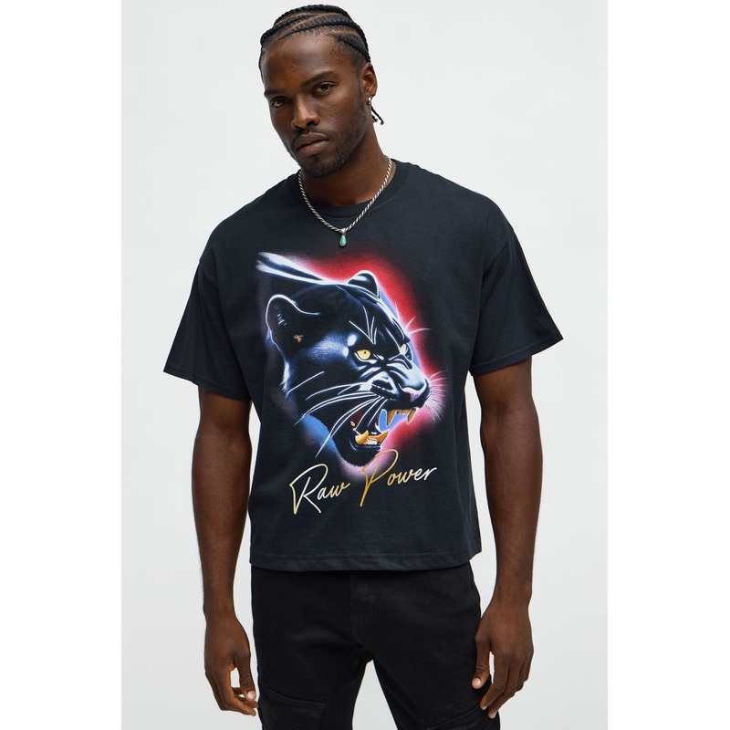 Raw Power Boxy Short Sleeve Tee – Black