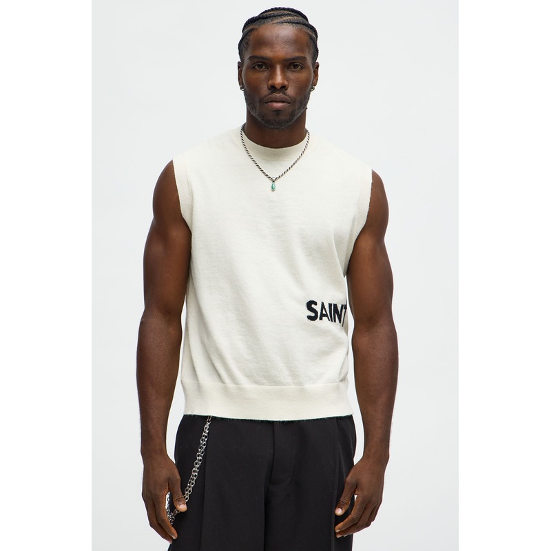 Relaxed Saint Sweater Vest – Cream/combo