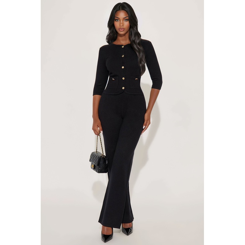 Valerie Sweater Pant Set – Black