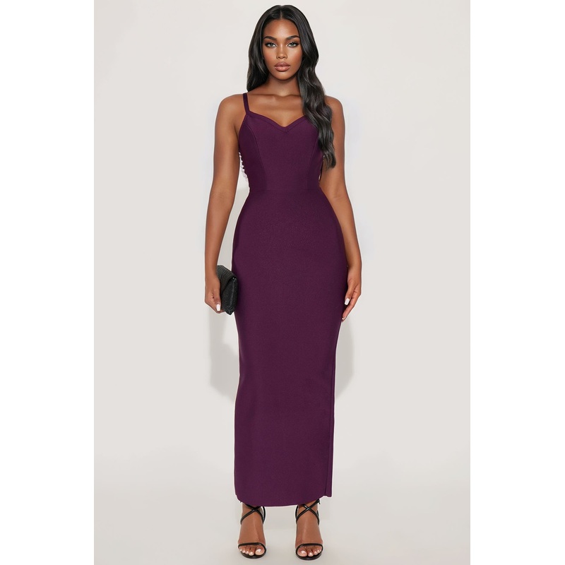 Always Watching Backless Maxi Dress – Plum