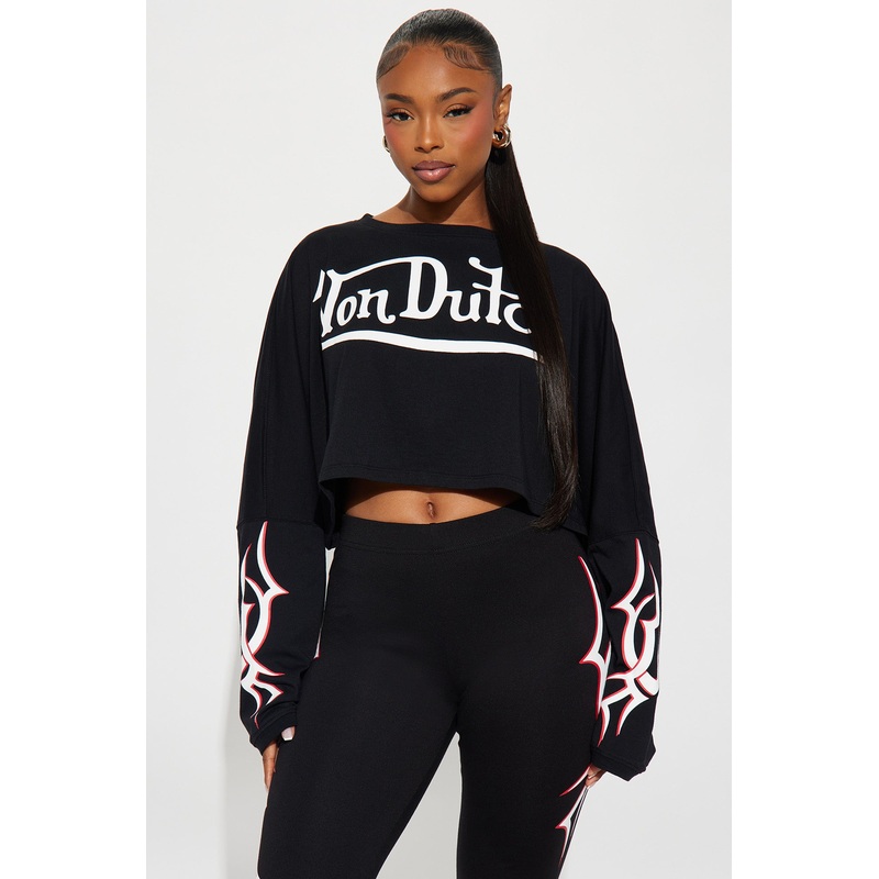 Von Dutch Force Cropped Top – Black