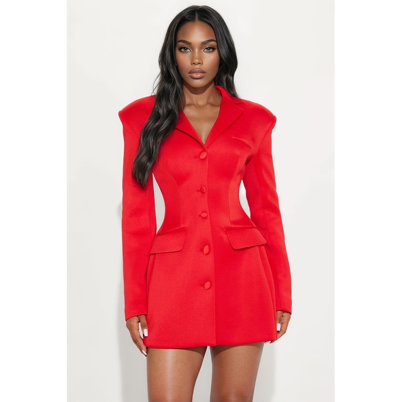 Arbitration Babe Blazer Mini Dress – Red
