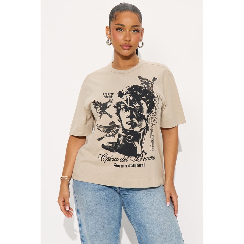 Eternal City Oversized Tee – Sand