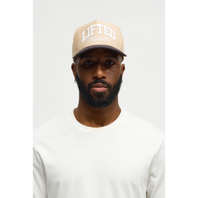Lifted Two Tone Faux Suede Structured Snapback Hat – Brown/combo