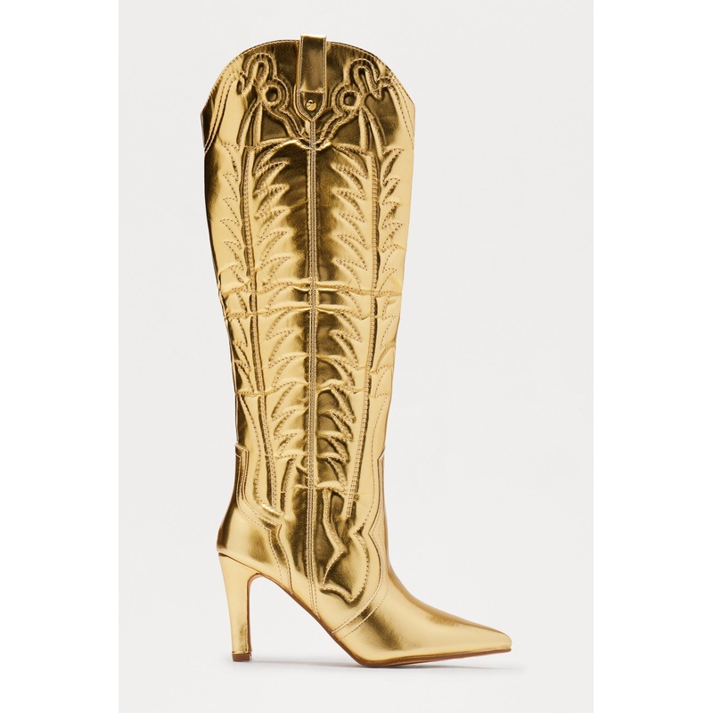 Samaya Knee High Boots – Gold