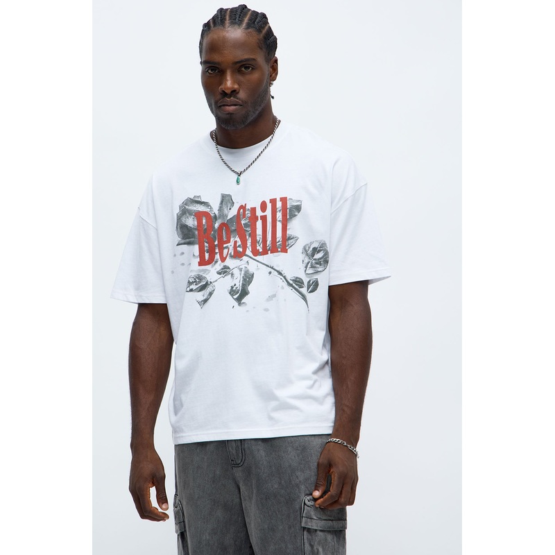 Be Still Oversized Short Sleeve Tee – White