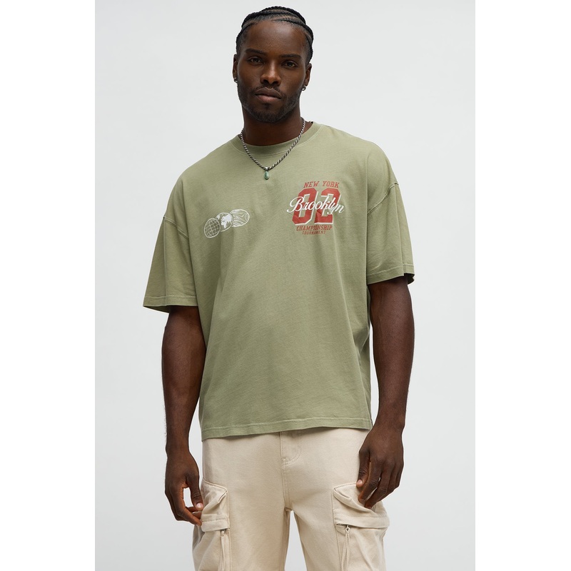 Brooklyn Champion Oversized Short Sleeve Tee – Olive