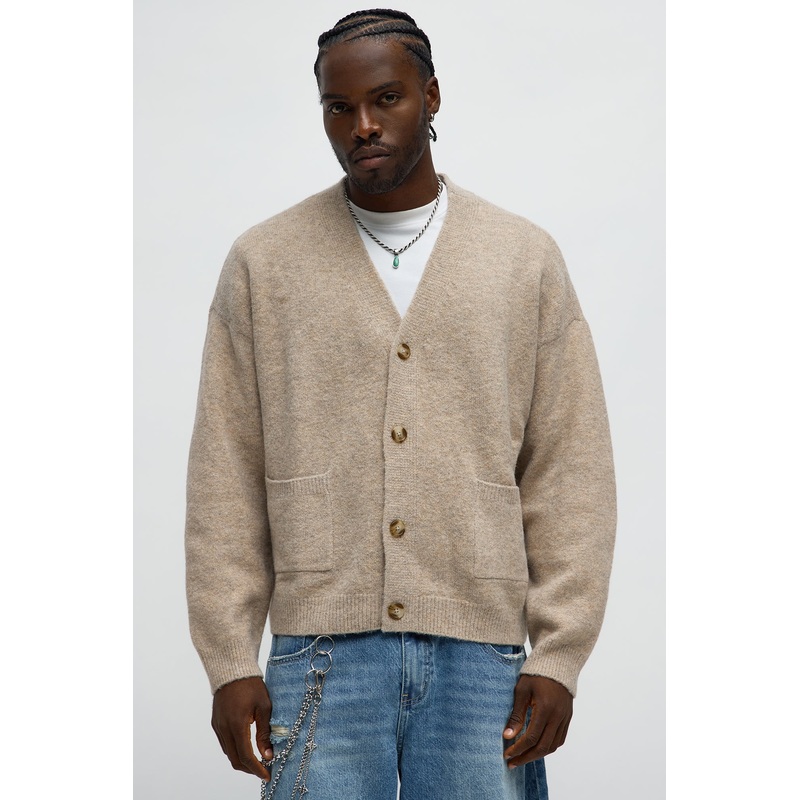 Cropped Harbor Ash Cardigan – Taupe