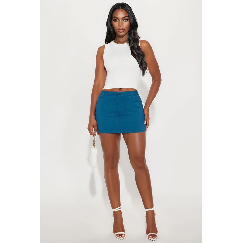 Everyday Casual Twill Mini Skort – Teal