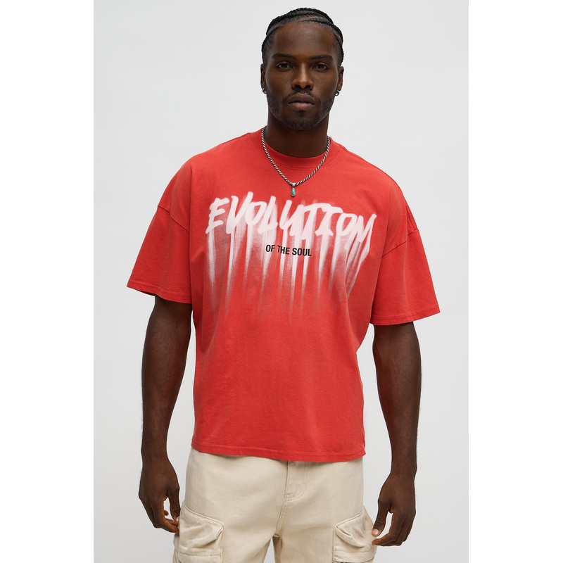 Evolution Of The Soul Oversized Short Sleeve Tee – Red