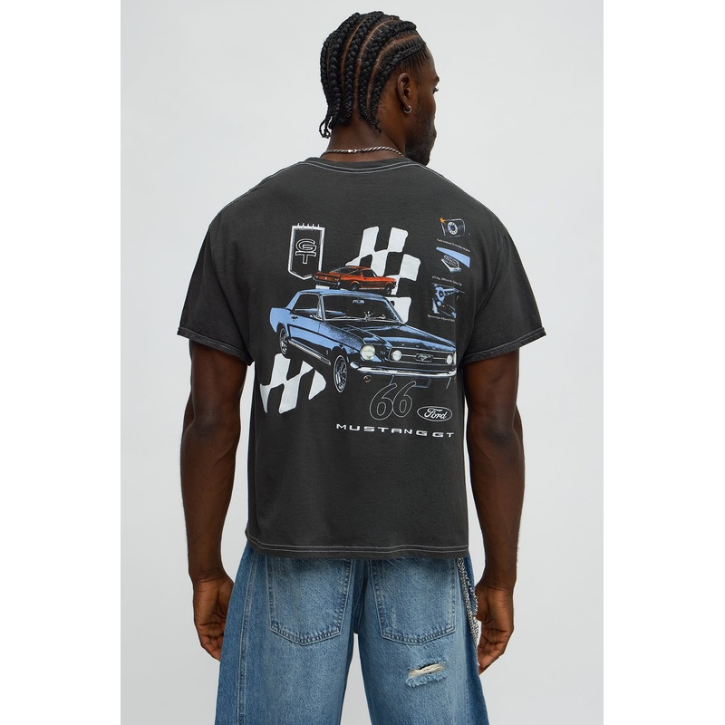 Ford Mustang 66 Boxy Short Sleeve Tee – Black Wash